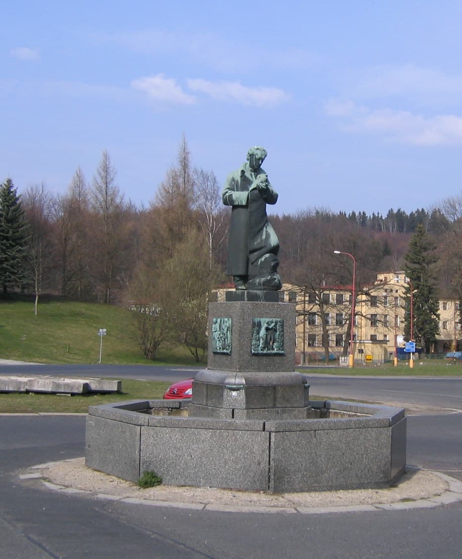 Goethe fountain in Aš
