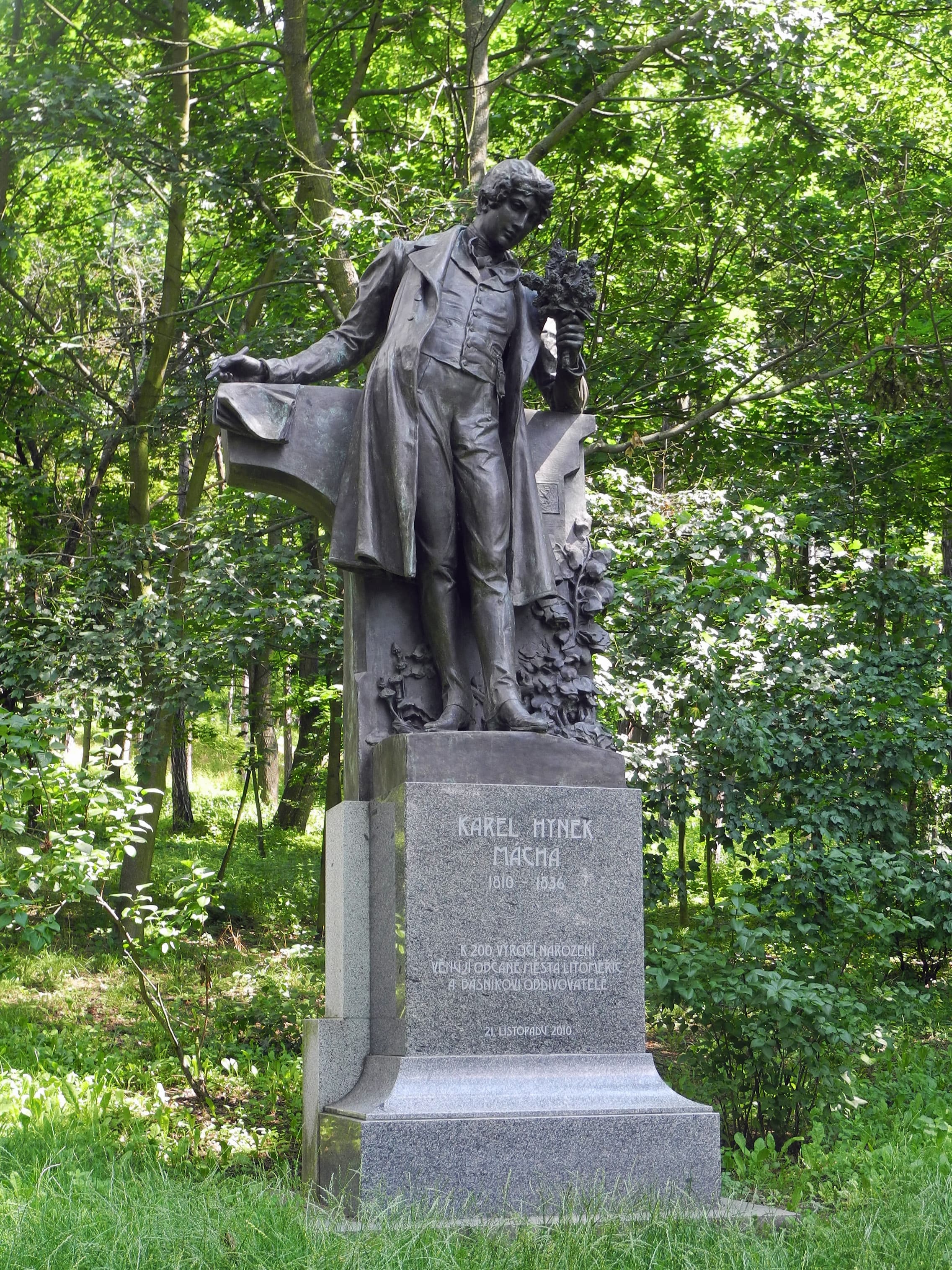 Statue of Karel Hynek Mácha in Litoměřice