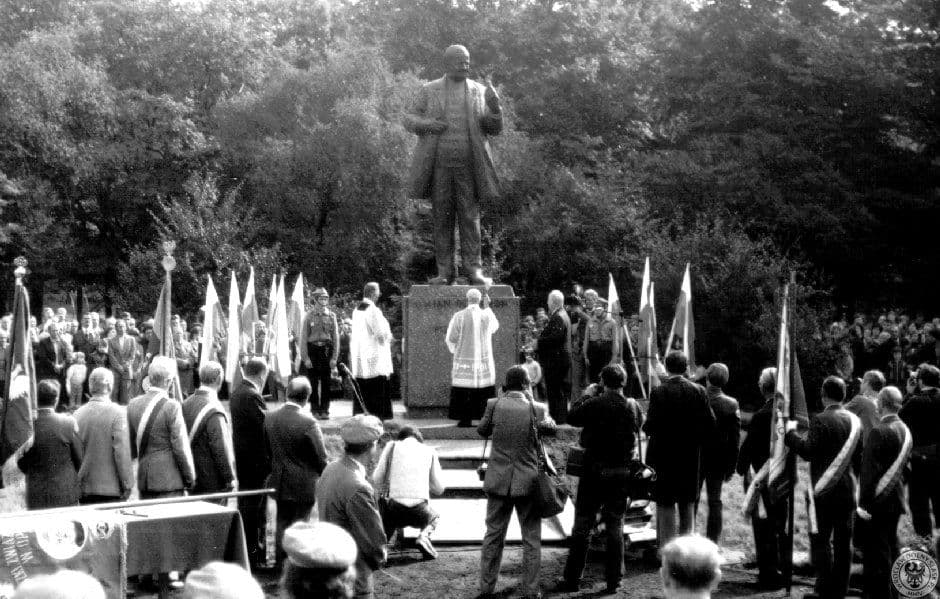 Jan Dzierżon monument in Kluczbork