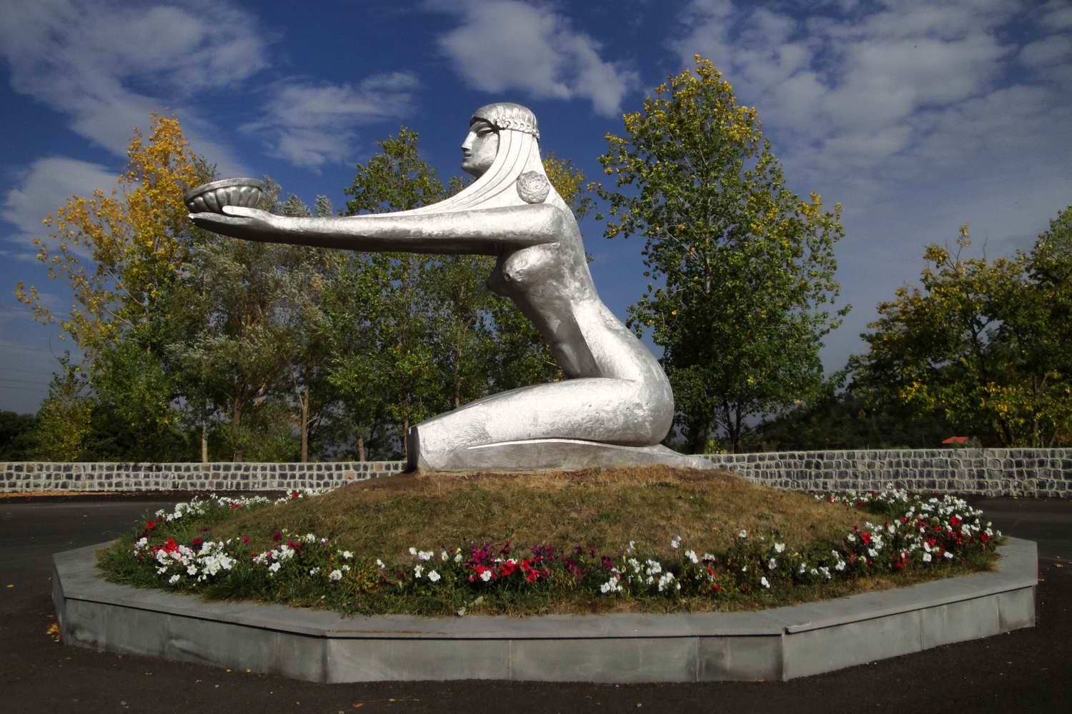 Woman giving sun as gift