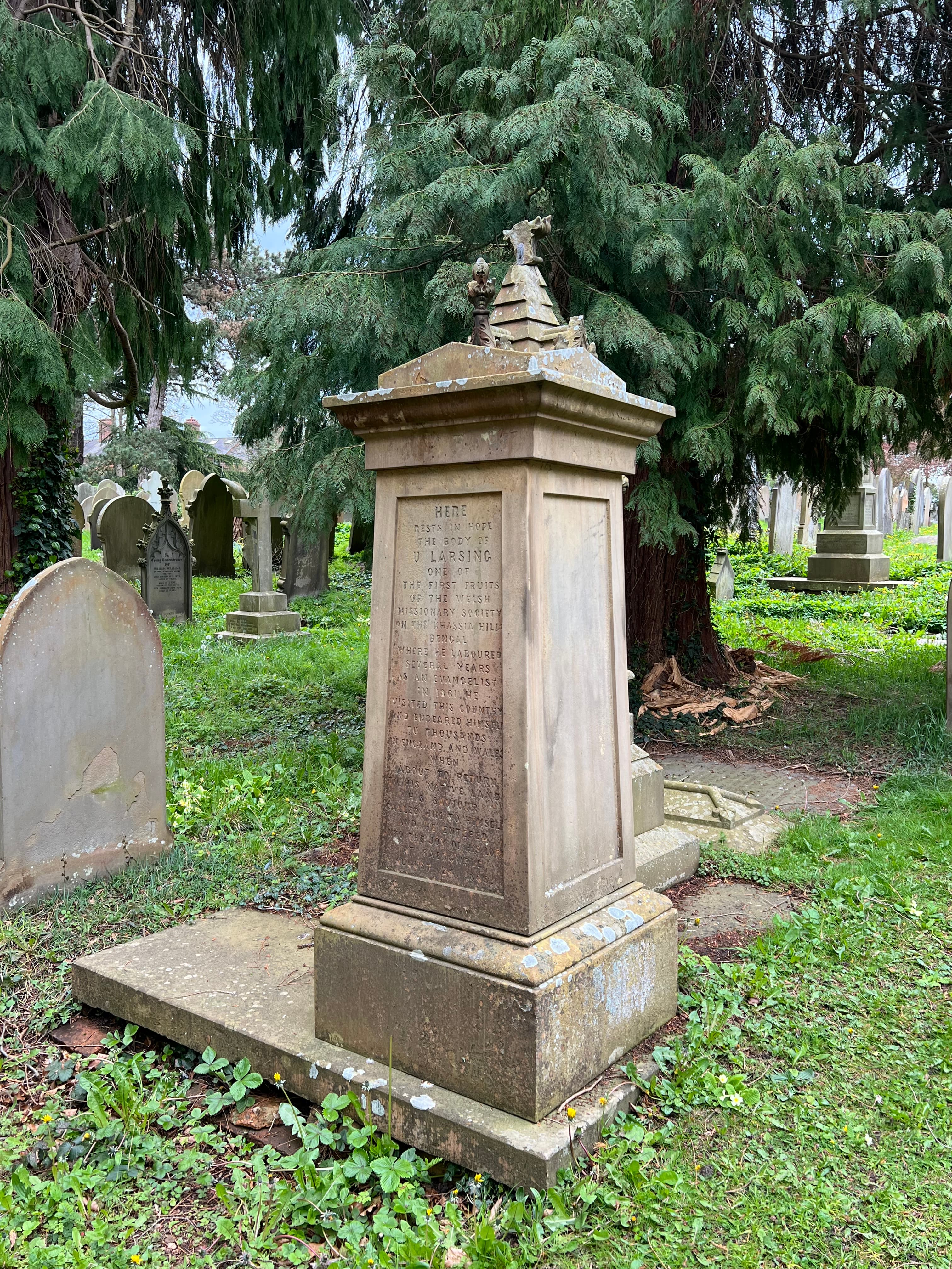 Monument To U Larsing South East Of Thackeray Cenotaph In Overleigh Cemetery